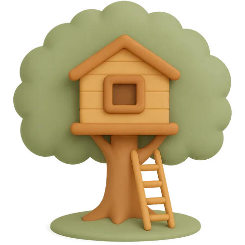 Osobista książka dla dzieci o budowie domku na drzewie