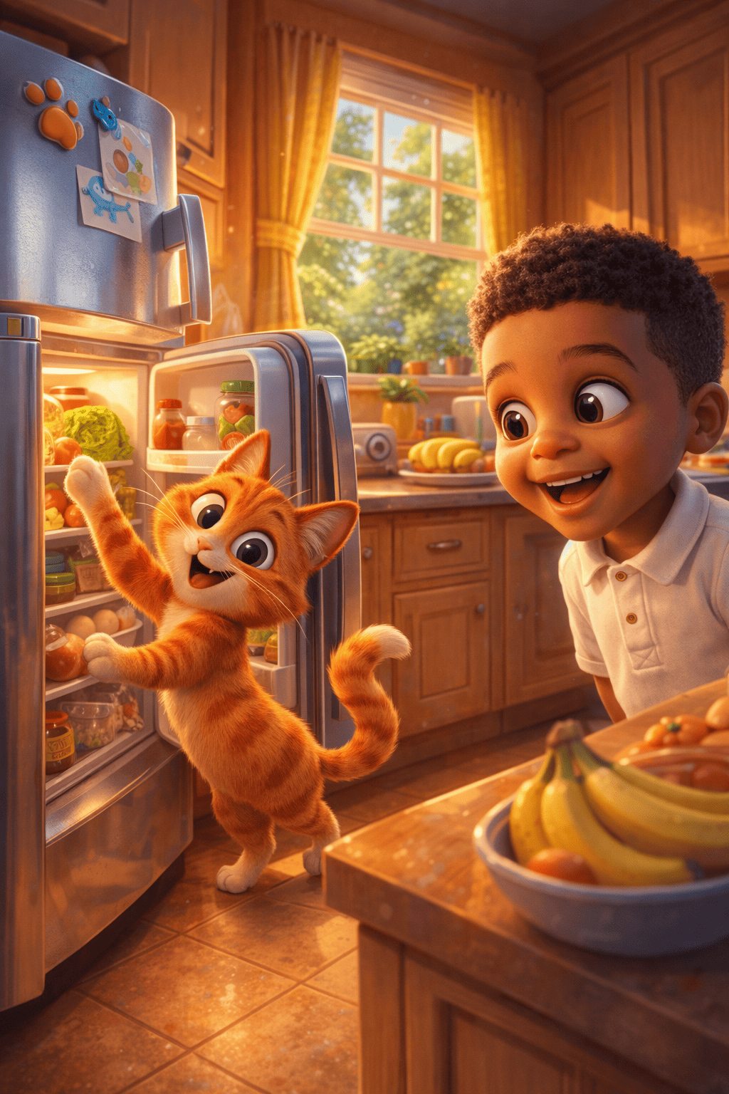 Szurnięty kot i lodówka